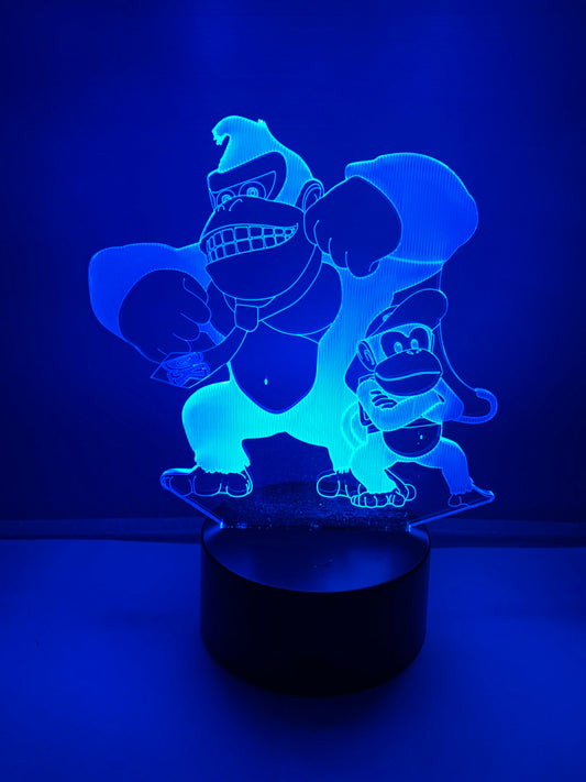 Lampe 3D DEL Donkey et Diddy Kong
