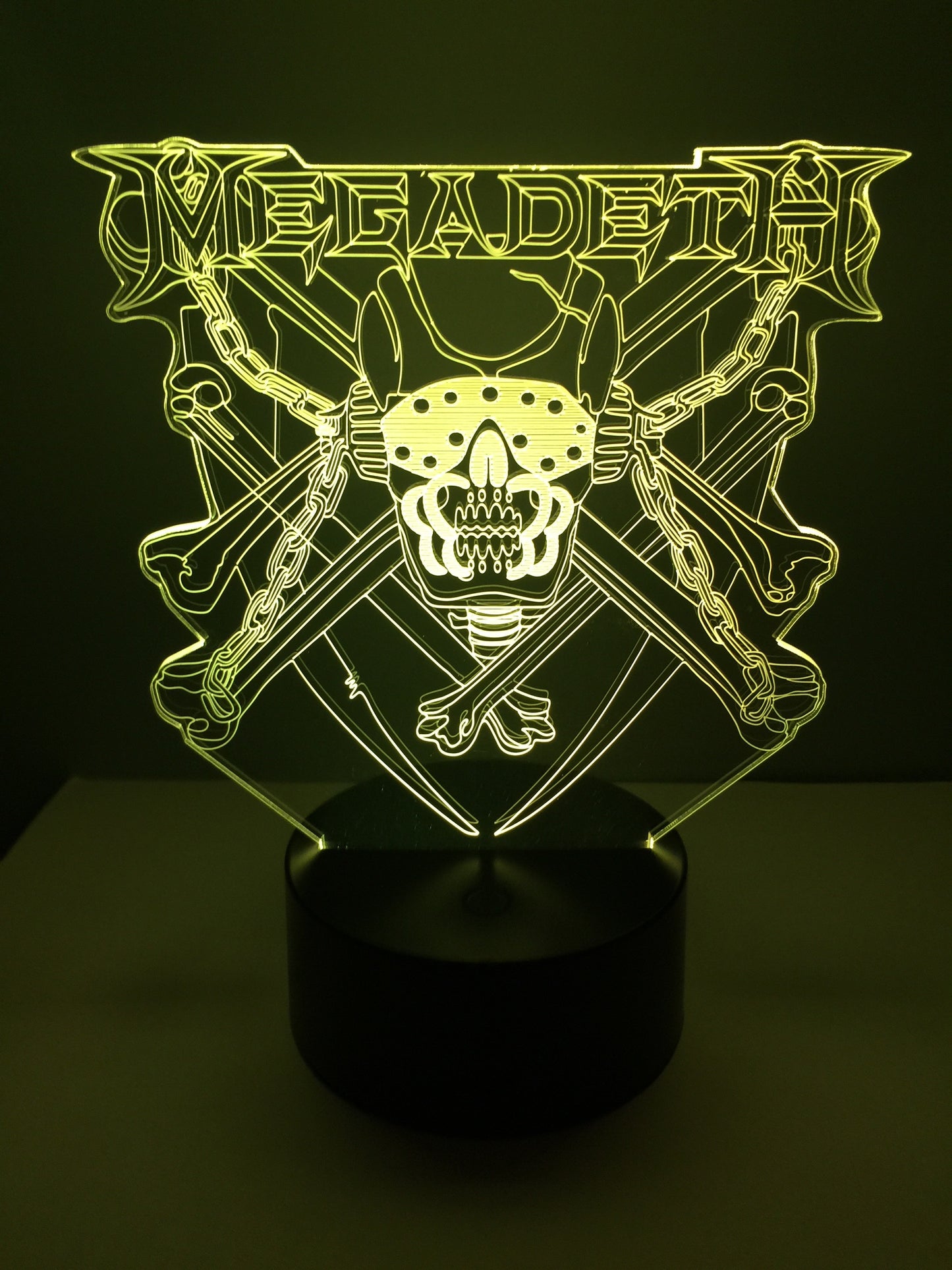 Lampe 3D DEL Megadeath (Tête de mort)