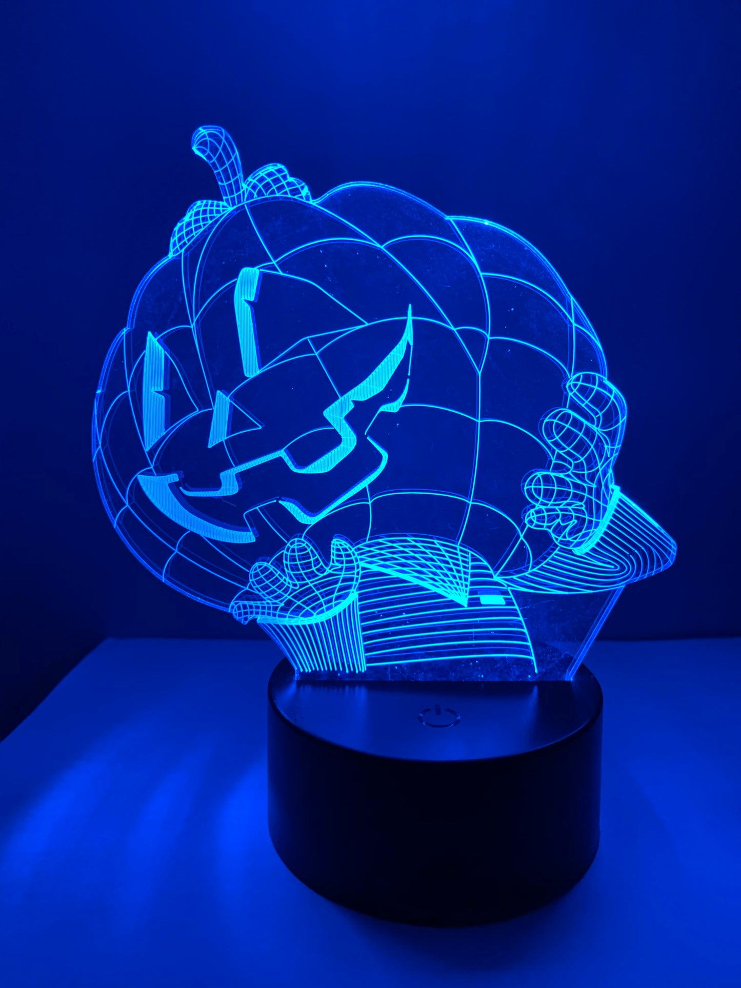 Lampe 3D DEL Tête de Citrouille Halloween
