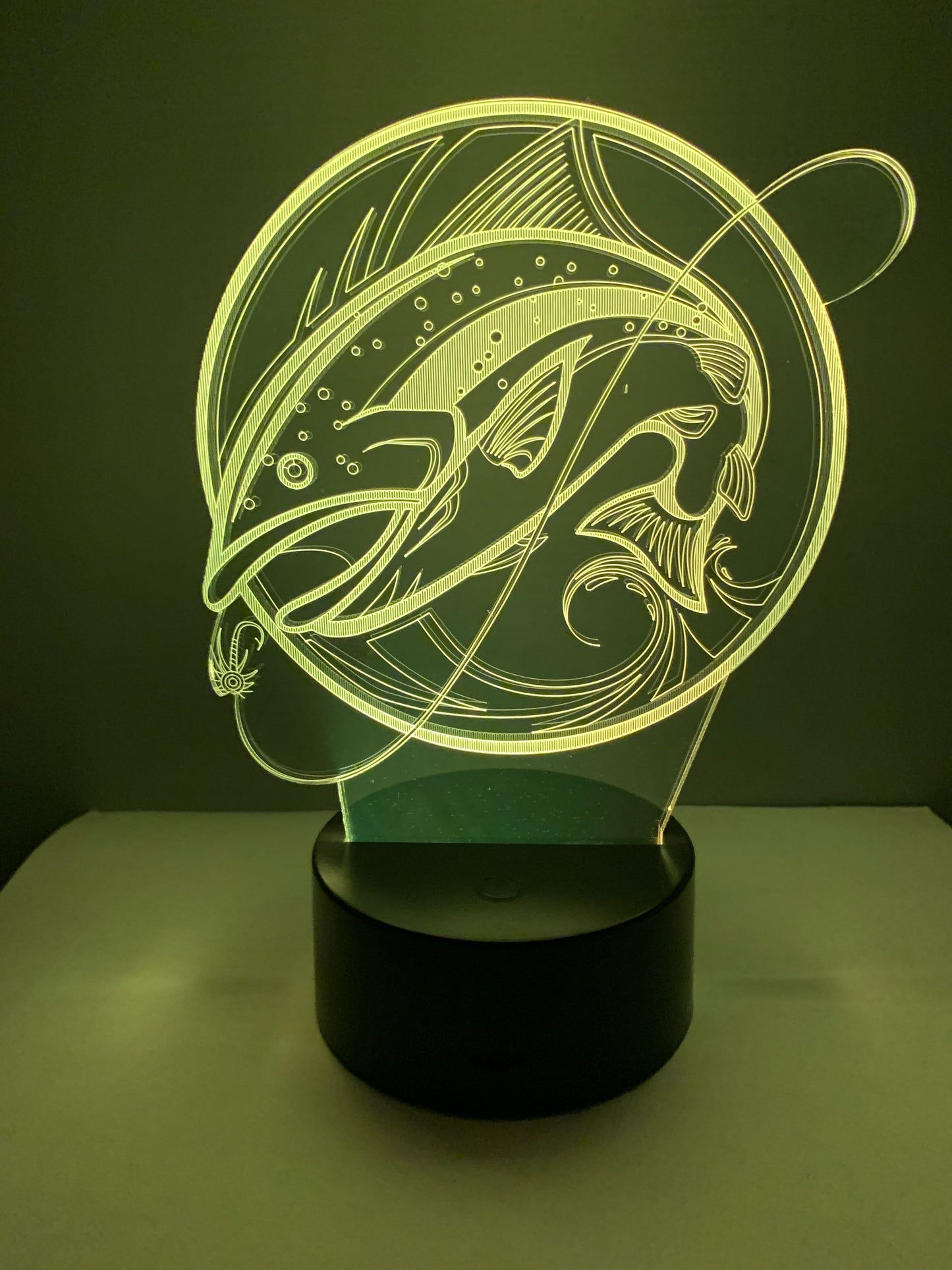 Lampe 3D DEL Pêche Poisson à l’hameçon