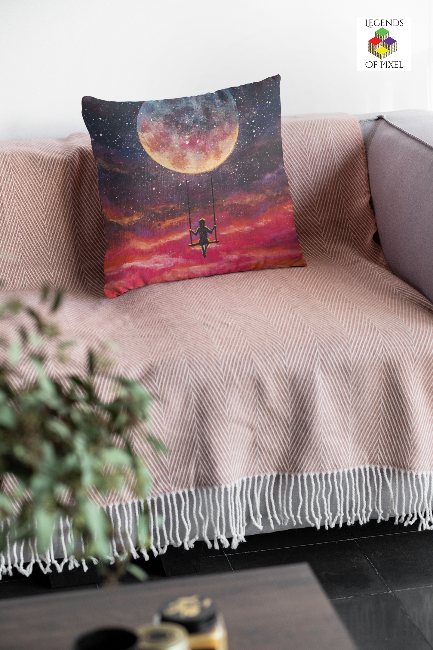 Housse de coussin Peinture Accroche-toi à l’univers