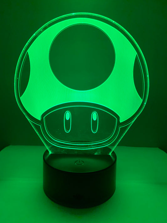 Lampe 3D DEL Champignon Toad One Up (Super Mario)