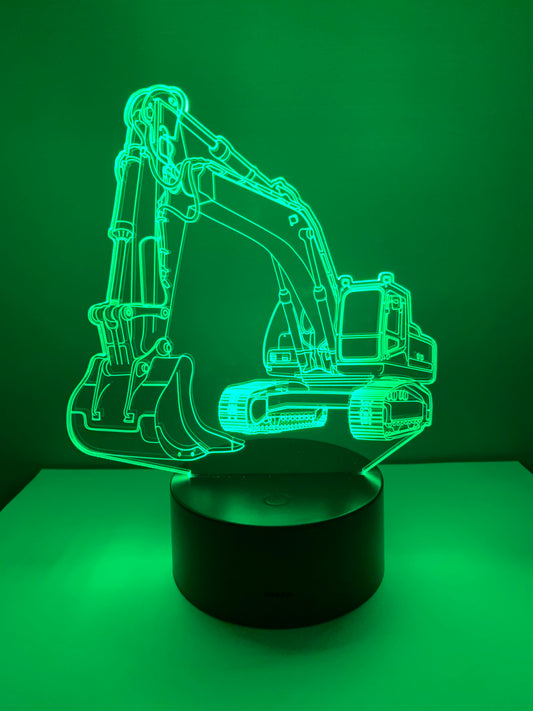 Lampe 3D DEL Pelle Mécanique
