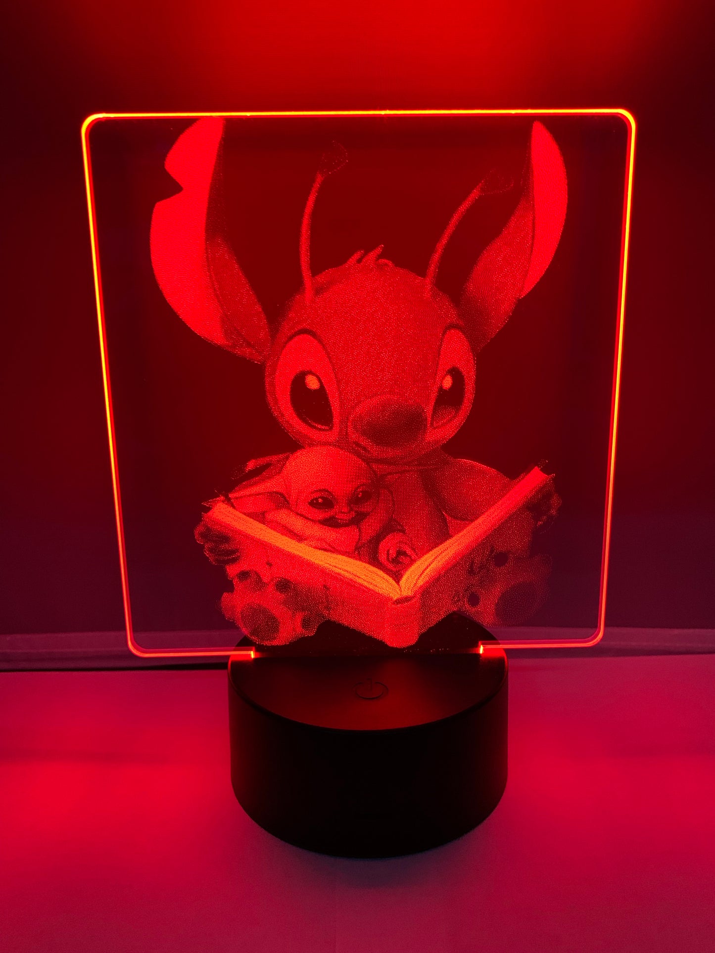 Lampe DEL Photo Réaliste Stitch et Grogu (Bébé Yoda)