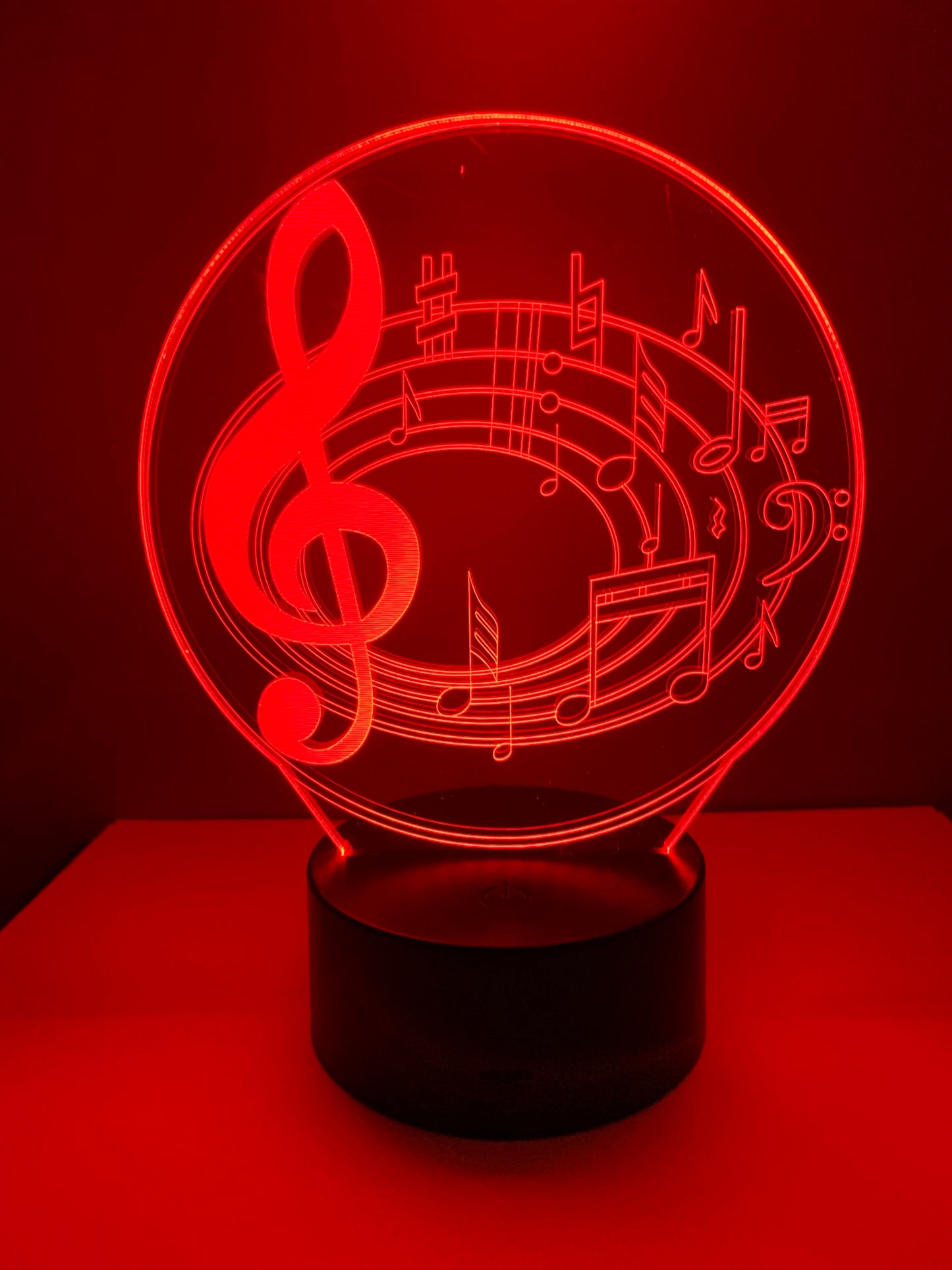 Lampe 3D DEL Notes de musique