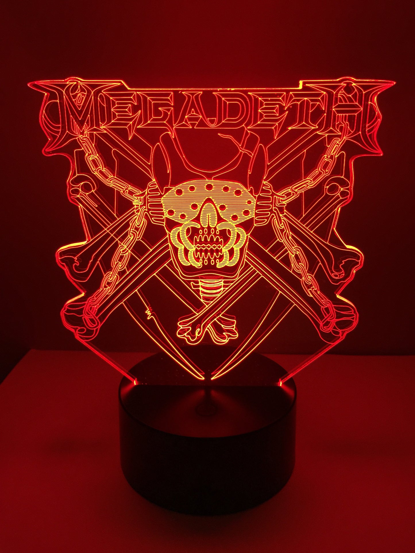 Lampe 3D DEL Megadeath (Tête de mort)