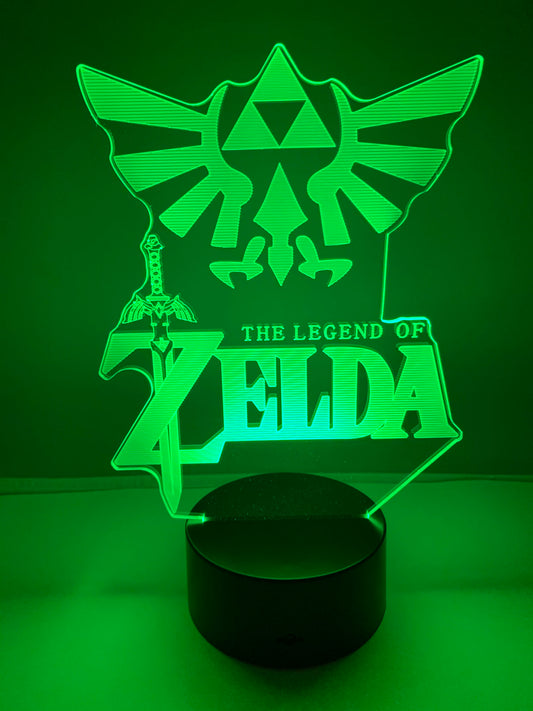 Lampe 3D DEL The Legend Of Zelda et Hylian Crest