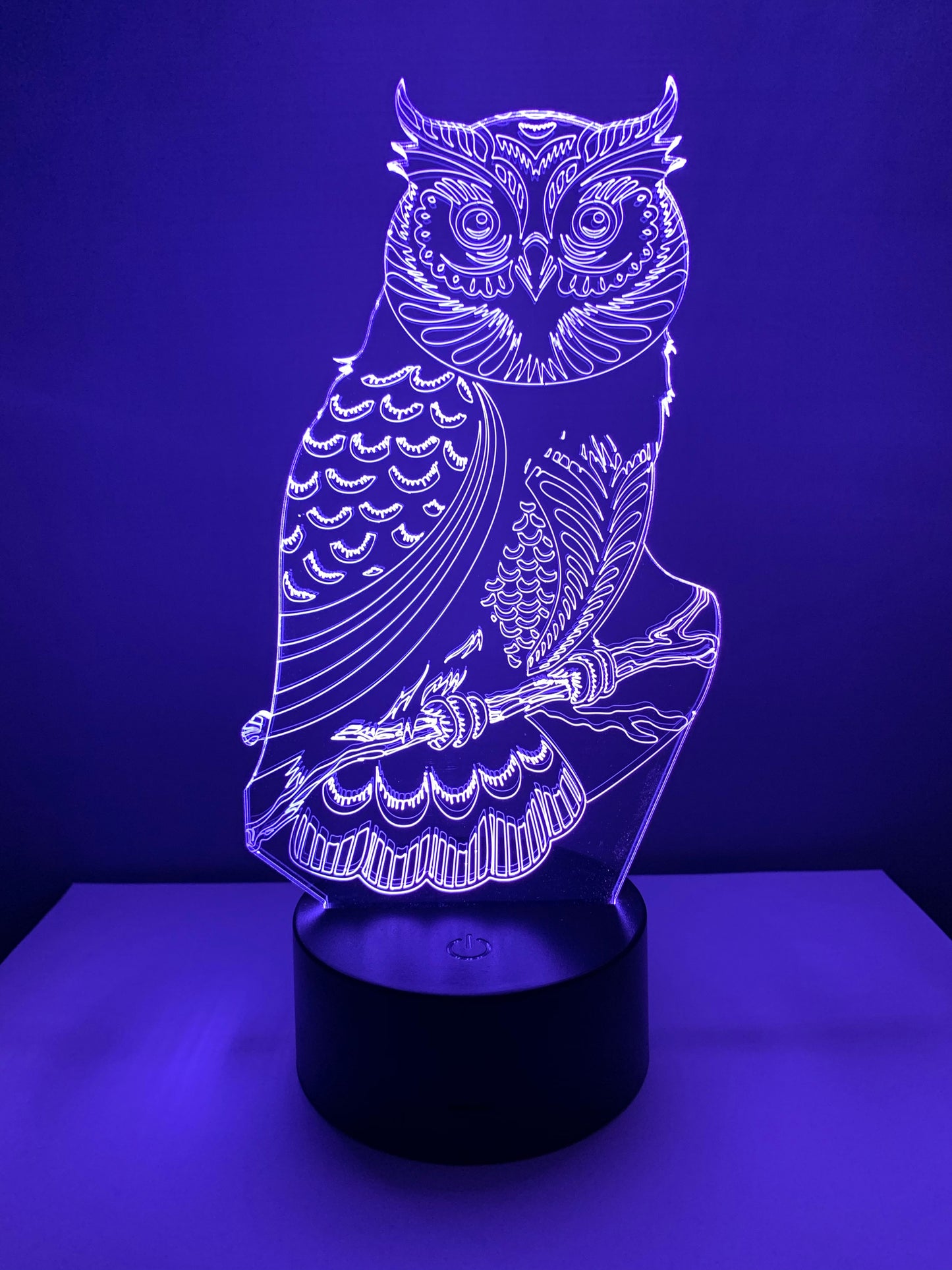 Lampe 3D DEL Hiboux perché