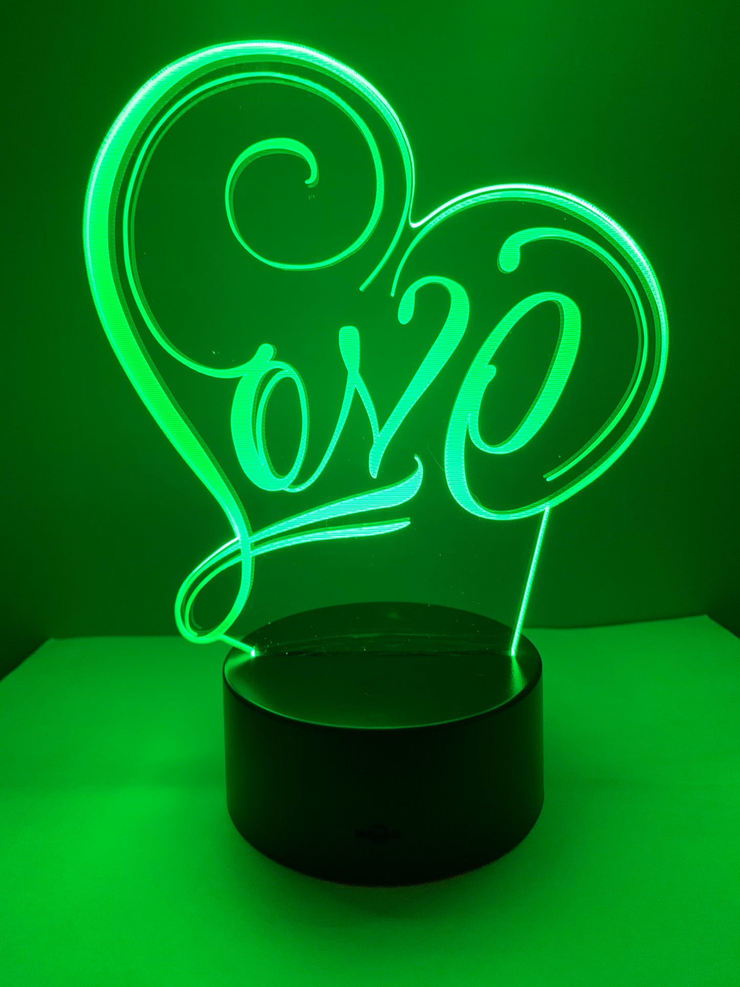 Lampe 3D DEL Coeur Love Amour
