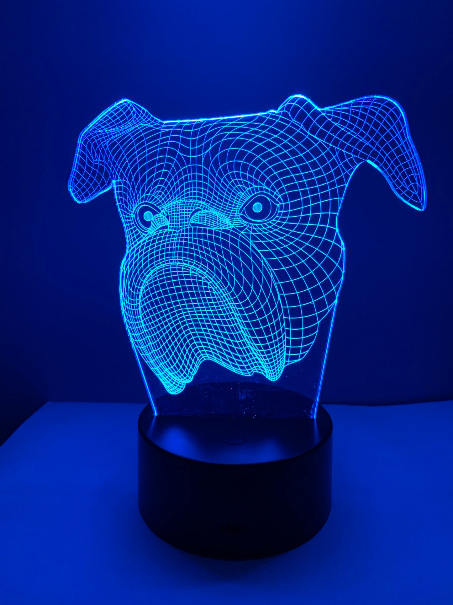 Lampe 3D DEL Tête Chien Bulldog