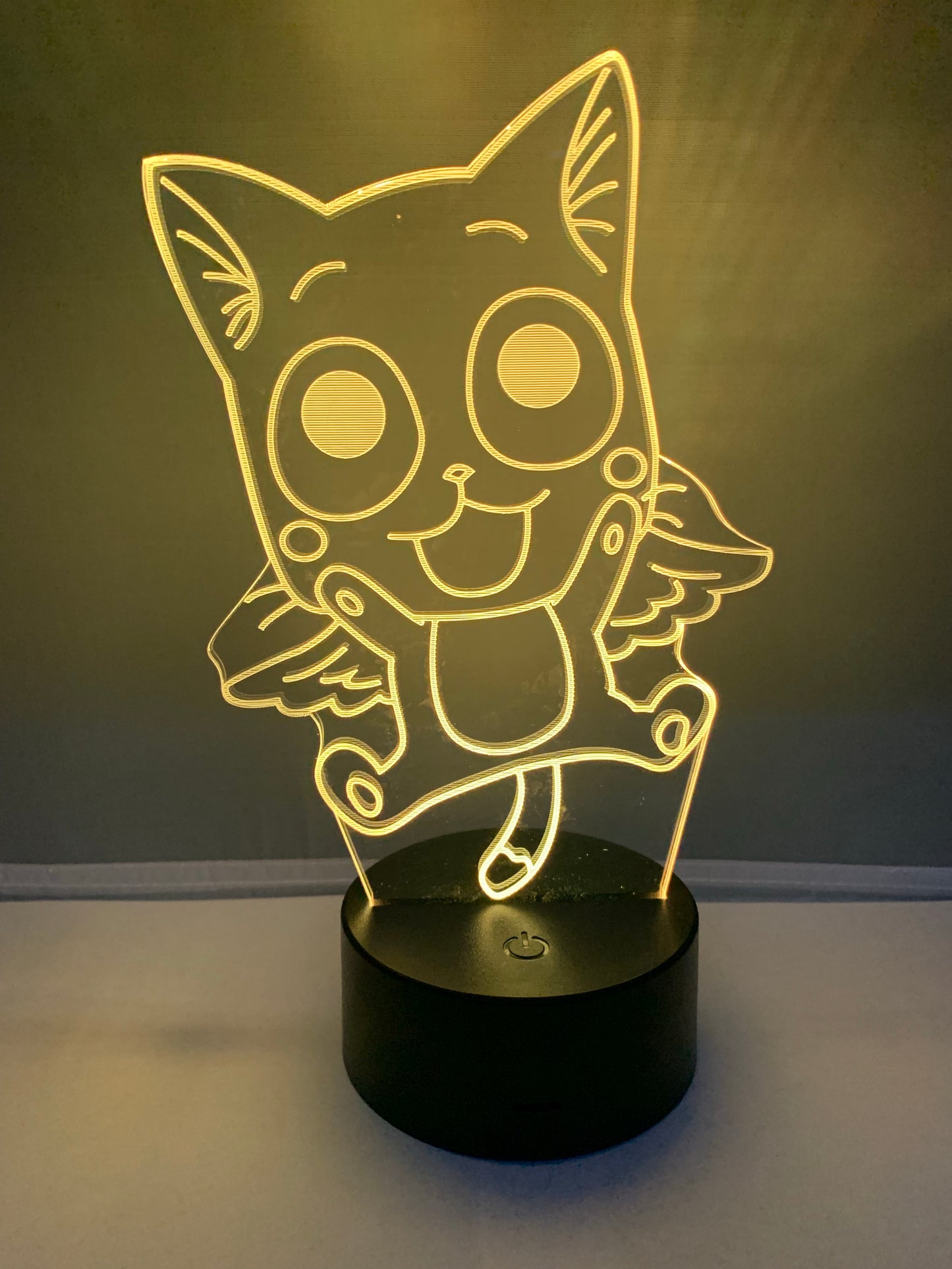 Lampe 3D DEL chat Happy Fairy Tail