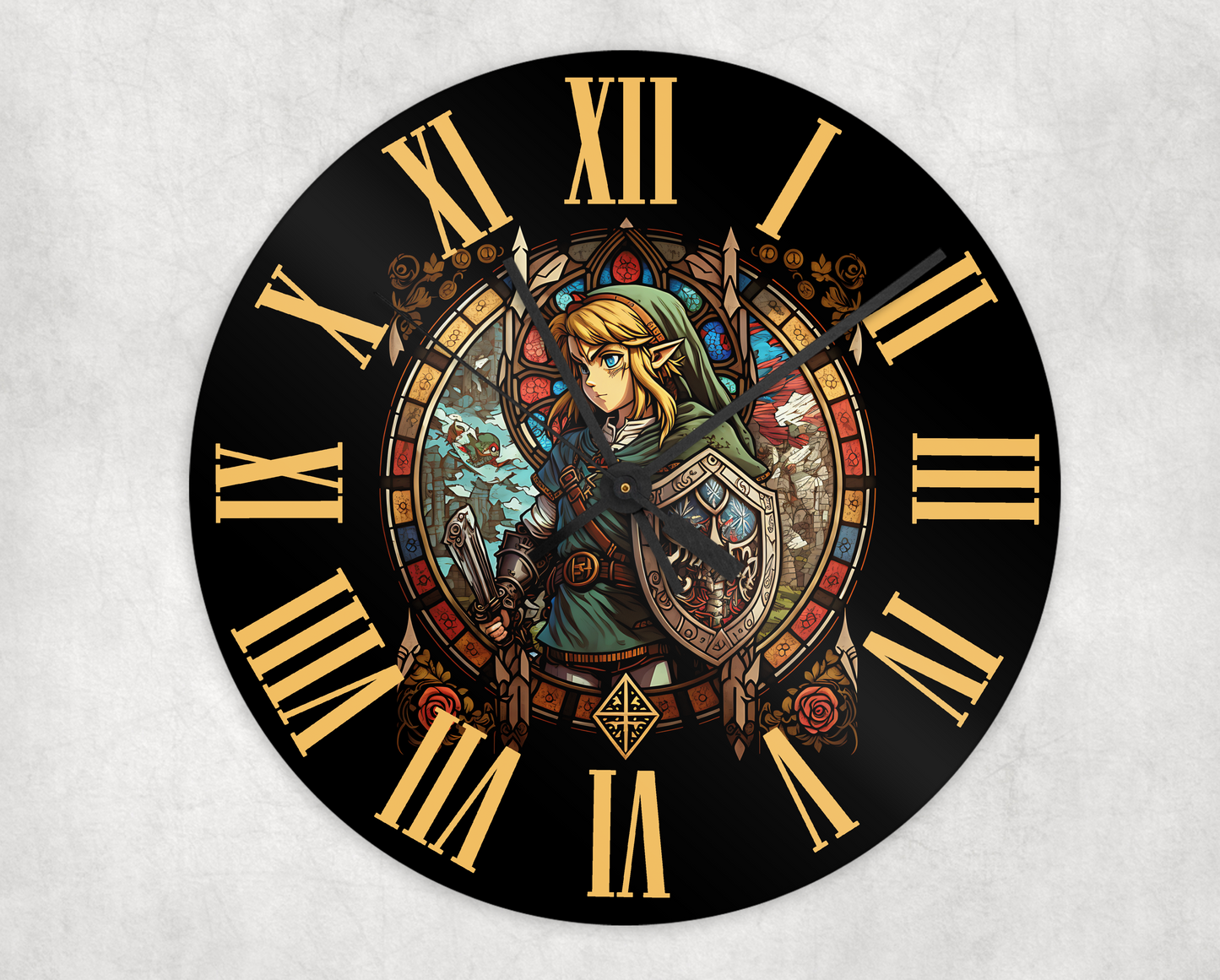 Horloge en Métal Vitrail Héro du Temps