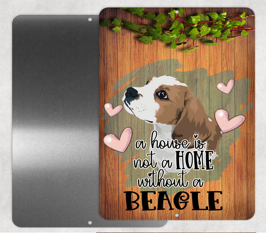 Affiche en métal A House is not a HOME without a BEAGLE