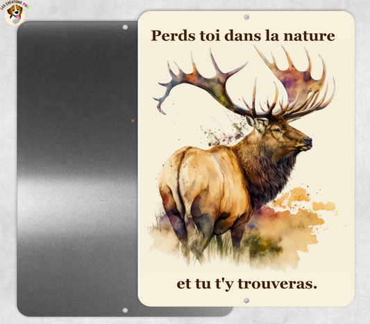 Affiche en métal Perds toi dans la nature et tu t'y trouveras.